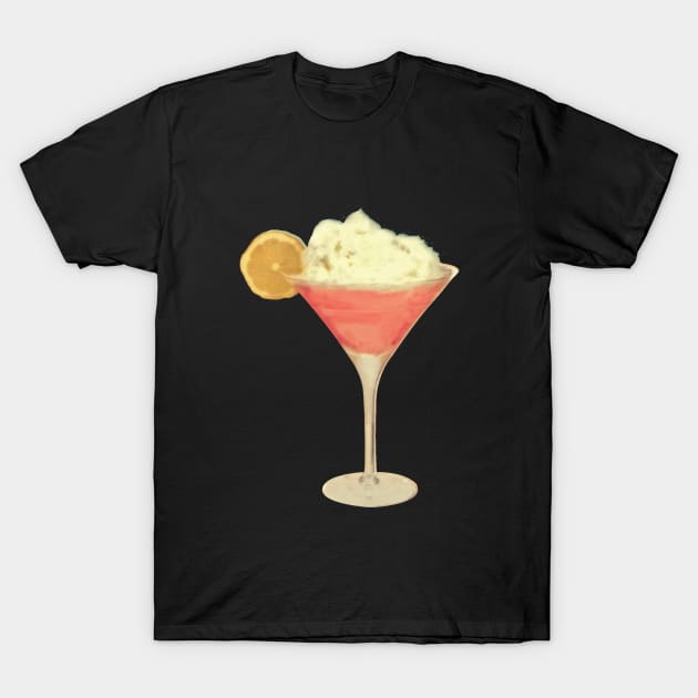 50s Pink Martini Cheesecake Cocktail T-Shirt by 3vaN